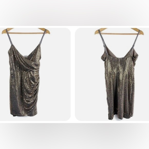 (A2) NEW Cosmopolitan x Dress The Population XOXO Gold Metallic Dress, Sz S,NWOT - Picture 12 of 13